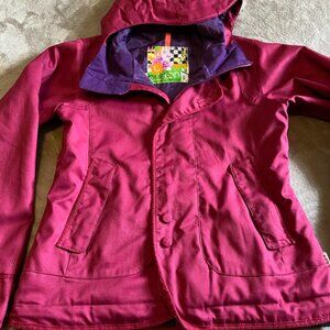 Womens BURTON Dry Ride Snow Board Ski Jacket size L Large Maroon
